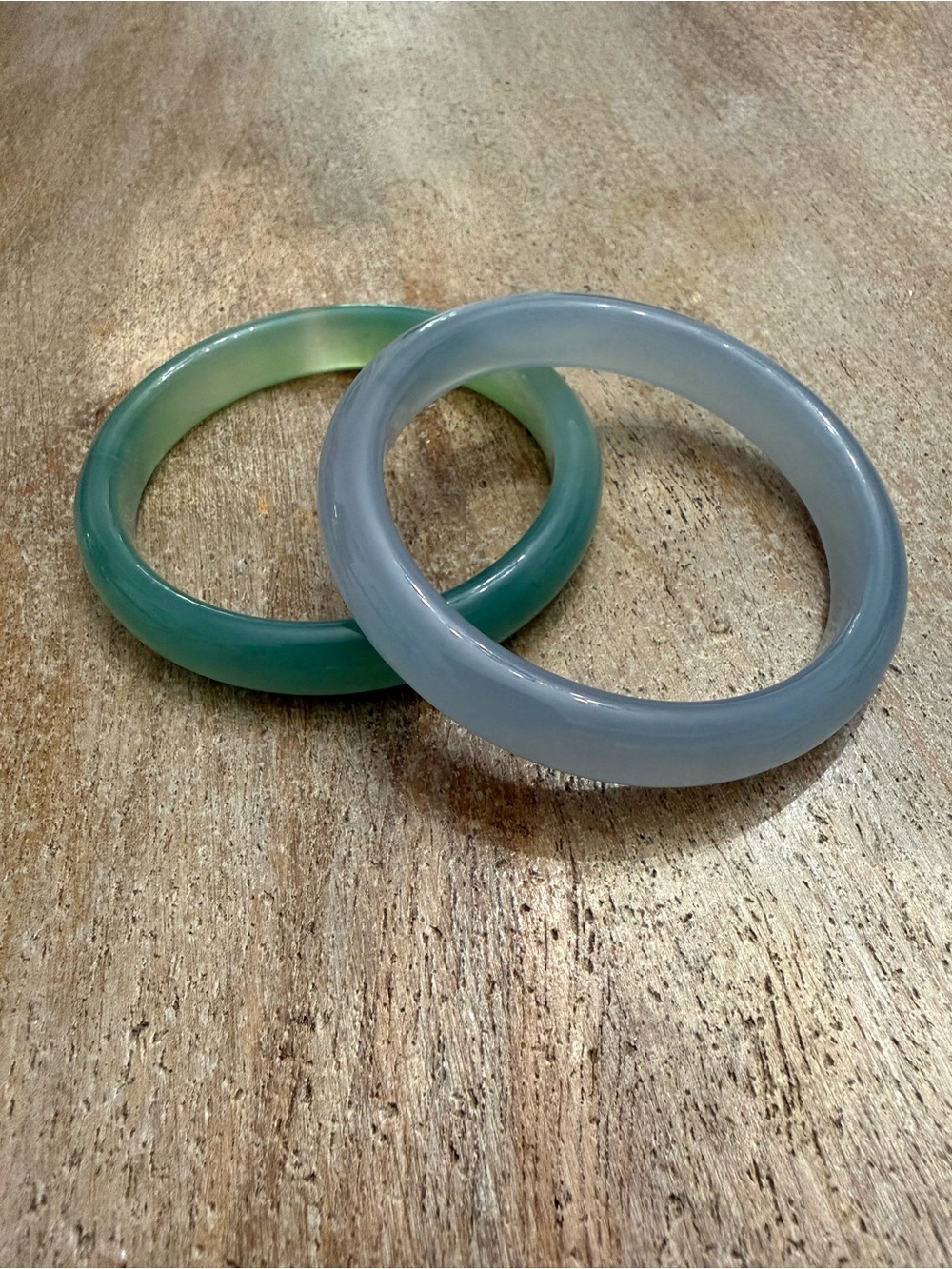 Green and Gray Women’s Jade-Style Bangle Set